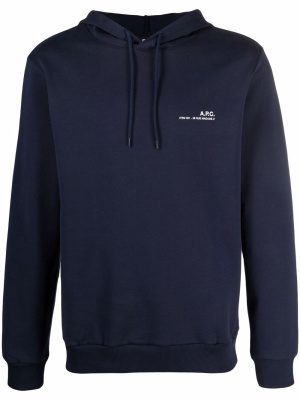 

Logo-print pullover hoodie, A.P.C. Logo-print pullover hoodie