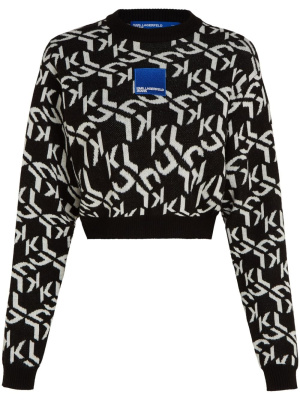 

Monogram-jacquard cropped jumper, Karl Lagerfeld Jeans Monogram-jacquard cropped jumper