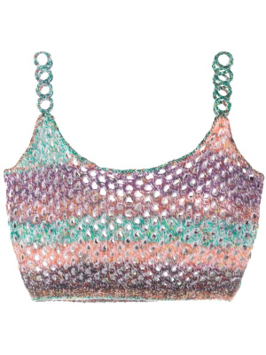 

Crochet-knit cropped tank top, Chloé Crochet-knit cropped tank top