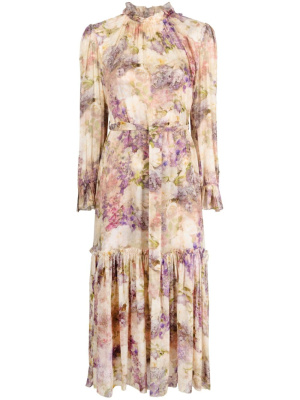 

Lantern floral-print midi dress, ZIMMERMANN Lantern floral-print midi dress