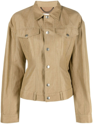 

Fitted-waist button-up jacket, Stella McCartney Fitted-waist button-up jacket