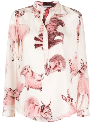 

Rewild Fauna-print silk blouse, Stella McCartney Rewild Fauna-print silk blouse