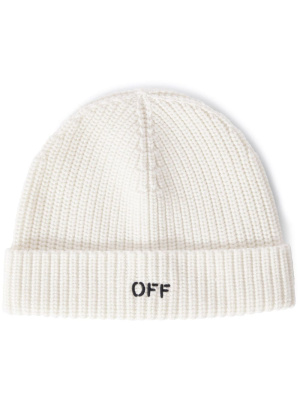 

Off-Stamp virgin-wool beanie hat, Off-White Off-Stamp virgin-wool beanie hat