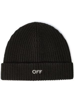 

Off-Stamp virgin-wool beanie hat, Off-White Off-Stamp virgin-wool beanie hat