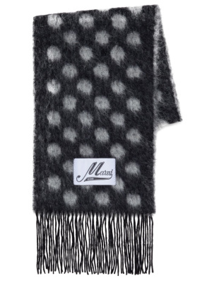 

Polka-dot logo-patch scarf, Marni Polka-dot logo-patch scarf