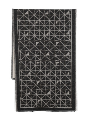 

Intarsia knit-logo scarf, Emporio Armani Intarsia knit-logo scarf