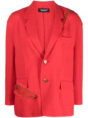 

Boxy distressed tulle-trim blazer, Undercover Boxy distressed tulle-trim blazer