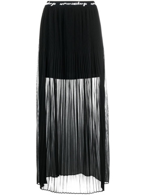 

Logo-waistband pleated maxi skirt, Armani Exchange Logo-waistband pleated maxi skirt