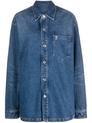 

Ami De Coeur press-stud denim shirt, AMI Paris Ami De Coeur press-stud denim shirt