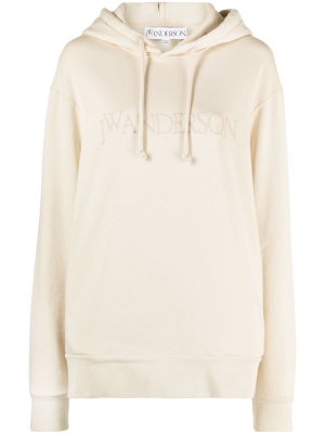 

Logo-embroidered cotton hoodie, JW Anderson Logo-embroidered cotton hoodie