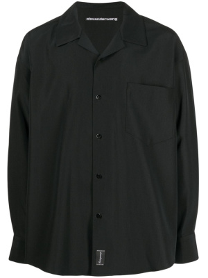 

Camp-collar long-sleeve shirt, Alexander Wang Camp-collar long-sleeve shirt