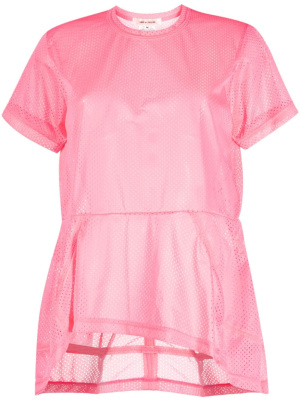 

Asymmetric-hem perforated T-shirt, Comme Des Garçons Asymmetric-hem perforated T-shirt