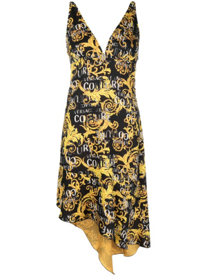 

Logo-print asymmetric dress, Versace Jeans Couture Logo-print asymmetric dress