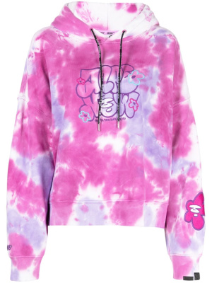 

Logo-embroidered tie-dye hoodie, AAPE BY *A BATHING APE® Logo-embroidered tie-dye hoodie