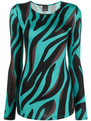 

Zebra-print round-neck T-shirt, PINKO Zebra-print round-neck T-shirt