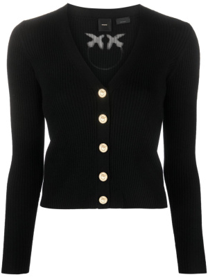 

Ribbed-knit V-neck wool cardigan, PINKO Ribbed-knit V-neck wool cardigan