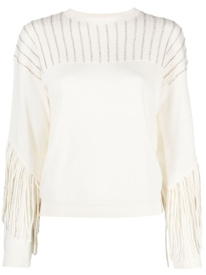 

Bead-embellished fringed jumper, PINKO Bead-embellished fringed jumper