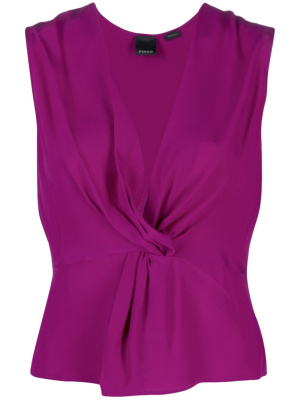 

Ruched V-neck top, PINKO Ruched V-neck top