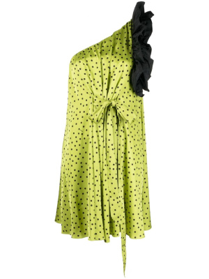 

Polka dot-print one-shoulder dress, PINKO Polka dot-print one-shoulder dress