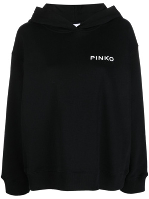 

Logo-print cotton hoodie, PINKO Logo-print cotton hoodie