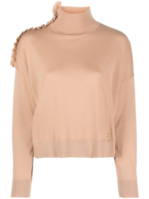 

Ruffle-detail high-neck wool jumper, PINKO Ruffle-detail high-neck wool jumper