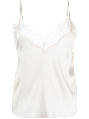 

Lace-trim satin tank top, PINKO Lace-trim satin tank top