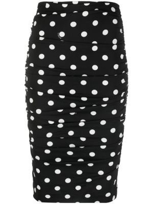 

Ruched polka dot-print skirt, PINKO Ruched polka dot-print skirt