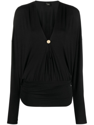 

Draped cut-out V-neck top, PINKO Draped cut-out V-neck top