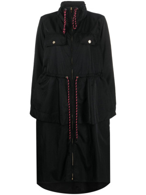 

Drawstring twill parka coat, PINKO Drawstring twill parka coat