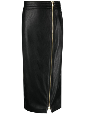 

Zip-up faux leather midi skirt, PINKO Zip-up faux leather midi skirt