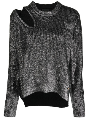 

Cut-out metallic-ribbed jumper, PINKO Cut-out metallic-ribbed jumper