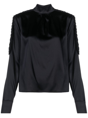 

Ruffled-trim satin blouse, PINKO Ruffled-trim satin blouse