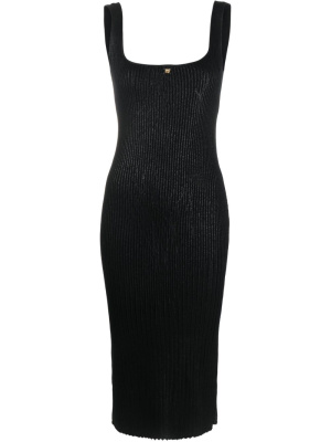

Semi-sheer ribbed-knit midi dress, PINKO Semi-sheer ribbed-knit midi dress