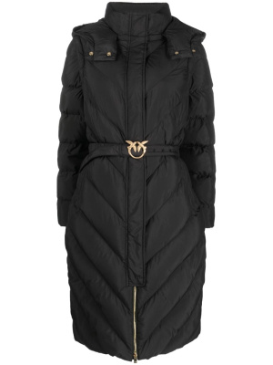 

Chevron-quilting padded hooded coat, PINKO Chevron-quilting padded hooded coat