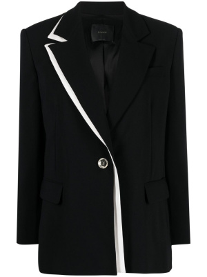 

Contrast-trim single-breasted blazer, PINKO Contrast-trim single-breasted blazer