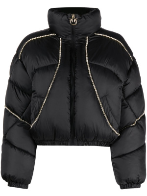 

Crystal-embellished zipped puffer jacket, PINKO Crystal-embellished zipped puffer jacket