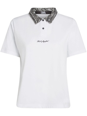 

Logo-print organic cotton polo shirt, Karl Lagerfeld Logo-print organic cotton polo shirt