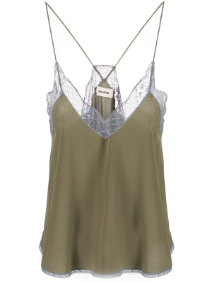 

Lace-trim silk cami top, Zadig&Voltaire Lace-trim silk cami top