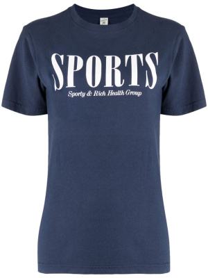 

Logo-print cotton T-shirt, Sporty & Rich Logo-print cotton T-shirt