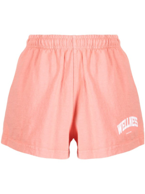 

Slogan-embroidered cotton shorts, Sporty & Rich Slogan-embroidered cotton shorts