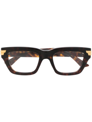 

Tortoiseshell-effect frame glasses, Bottega Veneta Eyewear Tortoiseshell-effect frame glasses