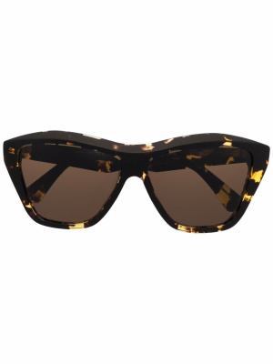 

Tortoiseshell-effect geometric-frame sunglasses, Bottega Veneta Eyewear Tortoiseshell-effect geometric-frame sunglasses