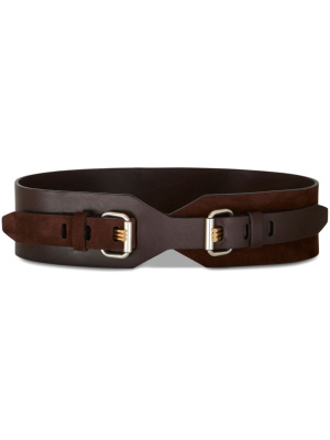 

Double-buckle leather belt, ETRO Double-buckle leather belt