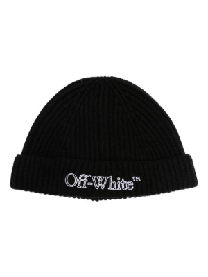 

Logo-embroidered wool-cashmere beanie, Off-White Logo-embroidered wool-cashmere beanie