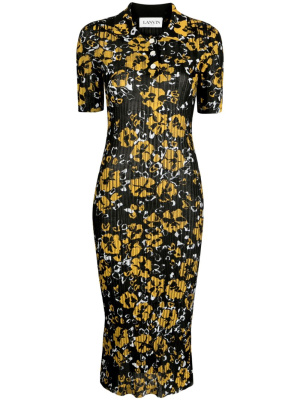 

Floral-print polo midi dress, Lanvin Floral-print polo midi dress