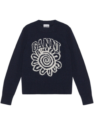 

Logo-intarsia jumper, GANNI Logo-intarsia jumper