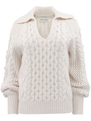 

Cable-knit V-neck jumper, Loulou Studio Cable-knit V-neck jumper