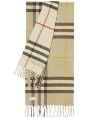 

Contrast Check cashmere scarf, Burberry Contrast Check cashmere scarf