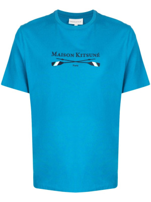 

Logo-embroidered cotton T-shirt, Maison Kitsuné Logo-embroidered cotton T-shirt