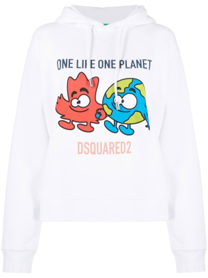 

Graphic-print cotton hoodie, Dsquared2 Graphic-print cotton hoodie